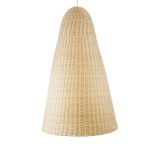 GloboStar® MAHANA 01827 Boho Κρεμαστό Φωτιστικό Καμπάνα Μονόφωτο 1 x E27 IP20 Μπεζ Ξύλο - Μ80 x Π80 x Υ130cm