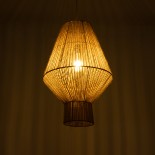 GLOBOSTAR® CAYMAN 01853 Boho Κρεμαστό Φωτιστικό Οροφής με Ντουί 1 x E27 AC 220-240V IP20 - Μπεζ - Μ40 x Π40 x Υ60cm