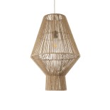 GLOBOSTAR® CAYMAN 01853 Boho Κρεμαστό Φωτιστικό Οροφής με Ντουί 1 x E27 AC 220-240V IP20 - Μπεζ - Μ40 x Π40 x Υ60cm
