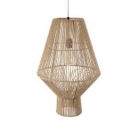GLOBOSTAR® CAYMAN 01853 Boho Κρεμαστό Φωτιστικό Οροφής με Ντουί 1 x E27 AC 220-240V IP20 - Μπεζ - Μ40 x Π40 x Υ60cm