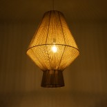 GLOBOSTAR® CAYMAN 01854 Boho Κρεμαστό Φωτιστικό Οροφής με Ντουί 1 x E27 AC 220-240V IP20 - Μπεζ - Μ60 x Π60 x Υ86cm