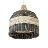 GLOBOSTAR® BARBADOS 01944 Boho Κρεμαστό Φωτιστικό Οροφής με Ντουί 1 x E27 AC 220-240V IP20 - Μπεζ & Λαδί - Μ40 x Π40 x Υ45cm