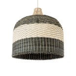 GloboStar® BARBADOS 01945 Boho Κρεμαστό Φωτιστικό Καμπάνα Μονόφωτο 1 x E27 IP20 Μπεζ & Λαδί Ξύλο - Μ60 x Π60 x Υ60cm