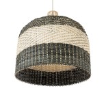GloboStar® BARBADOS 01945 Boho Κρεμαστό Φωτιστικό Καμπάνα Μονόφωτο 1 x E27 IP20 Μπεζ & Λαδί Ξύλο - Μ60 x Π60 x Υ60cm