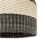 GloboStar® BARBADOS 01945 Boho Κρεμαστό Φωτιστικό Καμπάνα Μονόφωτο 1 x E27 IP20 Μπεζ & Λαδί Ξύλο - Μ60 x Π60 x Υ60cm