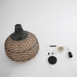 GLOBOSTAR® SEYCHELLES 01948 Boho Κρεμαστό Φωτιστικό Οροφής με Ντουί 1 x E27 AC 220-240V IP20 - Καφέ & Λαδί - Μ40 x Π40 x Υ40cm