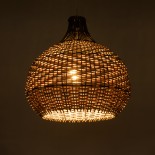 GLOBOSTAR® SEYCHELLES 01948 Boho Κρεμαστό Φωτιστικό Οροφής με Ντουί 1 x E27 AC 220-240V IP20 - Καφέ & Λαδί - Μ40 x Π40 x Υ40cm