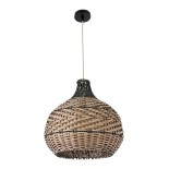 GLOBOSTAR® SEYCHELLES 01948 Boho Κρεμαστό Φωτιστικό Οροφής με Ντουί 1 x E27 AC 220-240V IP20 - Καφέ & Λαδί - Μ40 x Π40 x Υ40cm