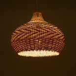 GLOBOSTAR® PANAMA 01952 Boho Κρεμαστό Φωτιστικό Οροφής με Ντουί 1 x E27 AC 220-240V IP20 - Μπεζ & Καφέ - Μ40 x Π40 x Υ34cm