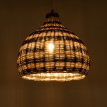 GLOBOSTAR® JAMAICA 01954 Boho Κρεμαστό Φωτιστικό Οροφής με Ντουί 1 x E27 AC 220-240V IP20 - Μπεζ & Λαδί - Μ40 x Π40 x Υ37cm