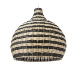 GloboStar® JAMAICA 01955 Boho Κρεμαστό Φωτιστικό Καμπάνα Μονόφωτο 1 x E27 IP20 Μπεζ & Λαδί Ξύλο - Μ60 x Π60 x Υ60cm
