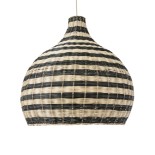 GloboStar® JAMAICA 01955 Boho Κρεμαστό Φωτιστικό Καμπάνα Μονόφωτο 1 x E27 IP20 Μπεζ & Λαδί Ξύλο - Μ60 x Π60 x Υ60cm