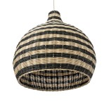 GloboStar® JAMAICA 01955 Boho Κρεμαστό Φωτιστικό Καμπάνα Μονόφωτο 1 x E27 IP20 Μπεζ & Λαδί Ξύλο - Μ60 x Π60 x Υ60cm