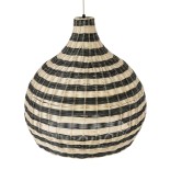 GloboStar® JAMAICA 01955 Boho Κρεμαστό Φωτιστικό Καμπάνα Μονόφωτο 1 x E27 IP20 Μπεζ & Λαδί Ξύλο - Μ60 x Π60 x Υ60cm