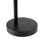 GloboStar® MINDELO 02032 Μοντέρνο Επιτραπέζιο Φωτιστικό Μονόφωτο 1 x E27 AC220-240V IP20 - Μ25 x Π15 x Υ60cm - Μαύρο Μεταλλικό Σώμα - Μπεζ Ξύλινη Βάση & Μαύρη Βάση Ντουί Γραμμικό - 5 Χρόνια Εγγύηση