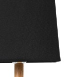 GloboStar® KOLIPE 02039 Μοντέρνο Επιτραπέζιο Φωτιστικό Πορτατίφ Μονόφωτο 1 x E27 IP20 Μπεζ Ξύλο με Μαύρο Ύφασμα - Μ20 x Π20 x Υ38cm