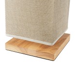 GloboStar® ARUBA 02041 Boho Επιτραπέζιο Φωτιστικό Πορτατίφ Μονόφωτο 1 x E27 IP20 Μπεζ Ξύλο με Μπεζ Ύφασμα - Μ15 x Π15 x Υ30cm