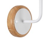 GloboStar® MANU 02044 Μοντέρνο Φωτιστικό Τοίχου - Απλίκα 1 x E27 AC 220-240V - Μ18 x Π20 x Υ37cm - Λευκό Μεταλλικό Μπεζ Ξύλινο με Μπεζ Καπέλο Πλέγμα - 5 Χρόνια Αγγύηση