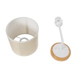 GloboStar® MANU 02044 Μοντέρνο Φωτιστικό Τοίχου - Απλίκα 1 x E27 AC 220-240V - Μ18 x Π20 x Υ37cm - Λευκό Μεταλλικό Μπεζ Ξύλινο με Μπεζ Καπέλο Πλέγμα - 5 Χρόνια Αγγύηση