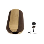 GloboStar® SALERNO 02076 Boho Κρεμαστό Φωτιστικό Καμπάνα Μονόφωτο 1 x E27 IP20 Μπεζ & Καφέ Βαμβακερό Νήμα - Μ50 x Π50 x Υ80cm