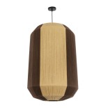 GloboStar® SALERNO 02076 Boho Κρεμαστό Φωτιστικό Καμπάνα Μονόφωτο 1 x E27 IP20 Μπεζ & Καφέ Βαμβακερό Νήμα - Μ50 x Π50 x Υ80cm