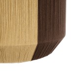 GloboStar® SALERNO 02076 Boho Κρεμαστό Φωτιστικό Καμπάνα Μονόφωτο 1 x E27 IP20 Μπεζ & Καφέ Βαμβακερό Νήμα - Μ50 x Π50 x Υ80cm