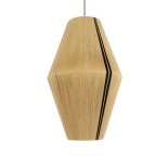 GloboStar® SALERNO 02077 Boho Κρεμαστό Φωτιστικό Καμπάνα Μονόφωτο 1 x E27 IP20 Μπεζ & Μαύρο Βαμβακερό Νήμα - Μ50 x Π50 x Υ80cm