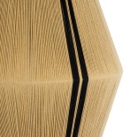 GloboStar® SALERNO 02077 Boho Κρεμαστό Φωτιστικό Καμπάνα Μονόφωτο 1 x E27 IP20 Μπεζ & Μαύρο Βαμβακερό Νήμα - Μ50 x Π50 x Υ80cm
