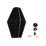 GloboStar® SALERNO 02078 Boho Κρεμαστό Φωτιστικό Καμπάνα Μονόφωτο 1 x E27 IP20 Μαύρο & Μπεζ Βαμβακερό Νήμα - Μ50 x Π50 x Υ80cm