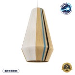 GloboStar® SALERNO 02079 Boho Κρεμαστό Φωτιστικό Πλέγμα Μονόφωτο 1 x E27 IP20 Πολύχρωμο Βαμβακερό Νήμα - Μ50 x Π50 x Υ90cm