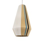 GloboStar® SALERNO 02079 Boho Κρεμαστό Φωτιστικό Πλέγμα Μονόφωτο 1 x E27 IP20 Πολύχρωμο Βαμβακερό Νήμα - Μ50 x Π50 x Υ90cm