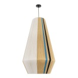 GloboStar® SALERNO 02079 Boho Κρεμαστό Φωτιστικό Πλέγμα Μονόφωτο 1 x E27 IP20 Πολύχρωμο Βαμβακερό Νήμα - Μ50 x Π50 x Υ90cm