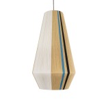 GloboStar® SALERNO 02079 Boho Κρεμαστό Φωτιστικό Πλέγμα Μονόφωτο 1 x E27 IP20 Πολύχρωμο Βαμβακερό Νήμα - Μ50 x Π50 x Υ90cm