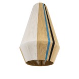 GloboStar® SALERNO 02079 Boho Κρεμαστό Φωτιστικό Πλέγμα Μονόφωτο 1 x E27 IP20 Πολύχρωμο Βαμβακερό Νήμα - Μ50 x Π50 x Υ90cm