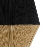 GloboStar® SALERNO 02080 Boho Κρεμαστό Φωτιστικό Καμπάνα Μονόφωτο 1 x E27 IP20 Μαύρο & Μπεζ Βαμβακερό Νήμα - Μ50 x Π50 x Υ80cm