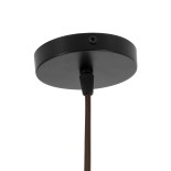 GloboStar® SALERNO 02080 Boho Κρεμαστό Φωτιστικό Καμπάνα Μονόφωτο 1 x E27 IP20 Μαύρο & Μπεζ Βαμβακερό Νήμα - Μ50 x Π50 x Υ80cm