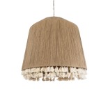GloboStar® PUERTORICO 02093 Boho Κρεμαστό Φωτιστικό Καμπάνα Τρίφωτο 3 x E27 IP20 Μπεζ Σχοινί - Μ80 x Π80 x Υ80cm