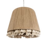 GloboStar® PUERTORICO 02093 Boho Κρεμαστό Φωτιστικό Καμπάνα Τρίφωτο 3 x E27 IP20 Μπεζ Σχοινί - Μ80 x Π80 x Υ80cm