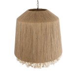 GloboStar® PUERTORICO 02093 Boho Κρεμαστό Φωτιστικό Καμπάνα Τρίφωτο 3 x E27 IP20 Μπεζ Σχοινί - Μ80 x Π80 x Υ80cm