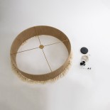 GLOBOSTAR® PUERTORICO 02095 Boho Κρεμαστό Φωτιστικό Οροφής με Ντουί 3 x E27 AC 220-240V IP20 - Μπεζ - Μ80 x Π80 x Υ27cm