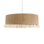 GLOBOSTAR® PUERTORICO 02095 Boho Κρεμαστό Φωτιστικό Οροφής με Ντουί 3 x E27 AC 220-240V IP20 - Μπεζ - Μ80 x Π80 x Υ27cm