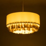 GLOBOSTAR® GINGER 02100 Boho Κρεμαστό Φωτιστικό Οροφής με Ντουί 1 x E27 AC 220-240V IP20 - Μπεζ & Λευκό - Μ50 x Π50 x Υ25cm