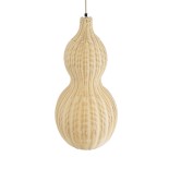 GloboStar® KINGSTOWN 02168 Boho Κρεμαστό Φωτιστικό Πλέγμα Μονόφωτο 1 x E27 IP20 Μπεζ Ξύλο - Μ30 x Π30 x Υ60cm