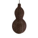 GloboStar® KINGSTOWN 02169 Boho Κρεμαστό Φωτιστικό Πλέγμα Μονόφωτο 1 x E27 IP20 Καφέ Ξύλο - Μ30 x Π30 x Υ60cm