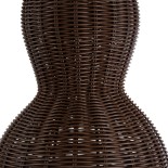 GloboStar® KINGSTOWN 02169 Boho Κρεμαστό Φωτιστικό Πλέγμα Μονόφωτο 1 x E27 IP20 Καφέ Ξύλο - Μ30 x Π30 x Υ60cm