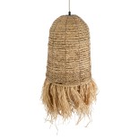 GLOBOSTAR® PORTOFERRAIO 02170 Boho Κρεμαστό Φωτιστικό Οροφής με Ντουί 1 x E27 AC 220-240V IP20 - Μπεζ - Μ30 x Π30 x Υ70cm