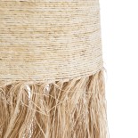 GloboStar® AREMBEPE 02179 Boho Κρεμαστό Φωτιστικό Καμπάνα Μονόφωτο 1 x E27 IP20 Μπεζ Raffia - Μ60 x Π60 x Υ130cm