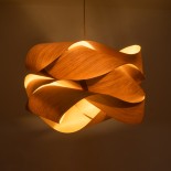 GloboStar® SARDIGNA 02180 Boho Κρεμαστό Φωτιστικό Καπέλο Μονόφωτο 1 x E27 IP20 Καφέ Ξύλο - Μ60 x Π60 x Υ30cm