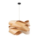 GloboStar® SARDIGNA 02180 Boho Κρεμαστό Φωτιστικό Καπέλο Μονόφωτο 1 x E27 IP20 Καφέ Ξύλο - Μ60 x Π60 x Υ30cm