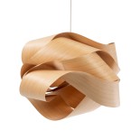 GloboStar® SARDIGNA 02180 Boho Κρεμαστό Φωτιστικό Καπέλο Μονόφωτο 1 x E27 IP20 Καφέ Ξύλο - Μ60 x Π60 x Υ30cm